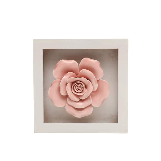 8&#x22; Pink Flower Framed Tabletop Block by Ashland&#xAE;